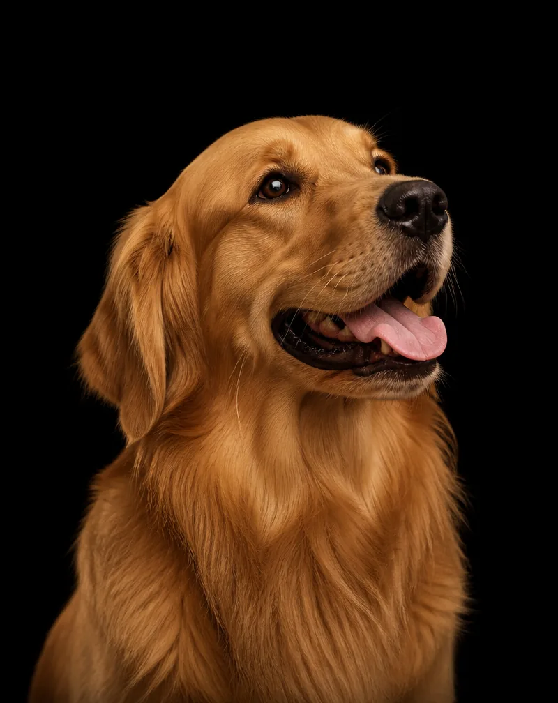 Golden retriever em portrait elegante